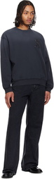 Solid Homme Gray Applique Studded Sweatshirt