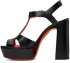 Santoni Black Platform Heeled Sandals