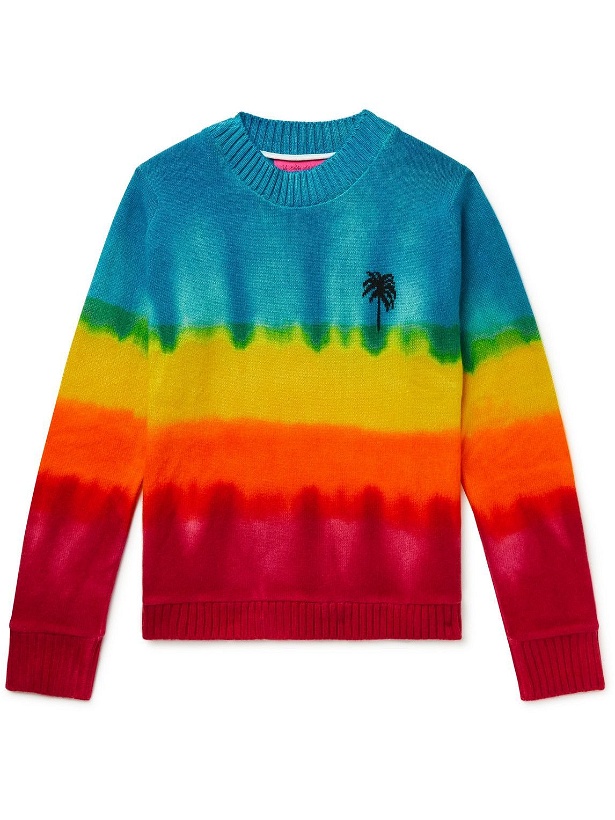 Photo: The Elder Statesman - Tie-Dyed Intarsia Cashmere Sweater - Multi