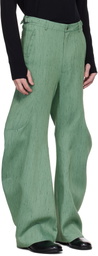 CMMAWEAR SSENSE Exclusive Green Articulated Back-Zip Trousers