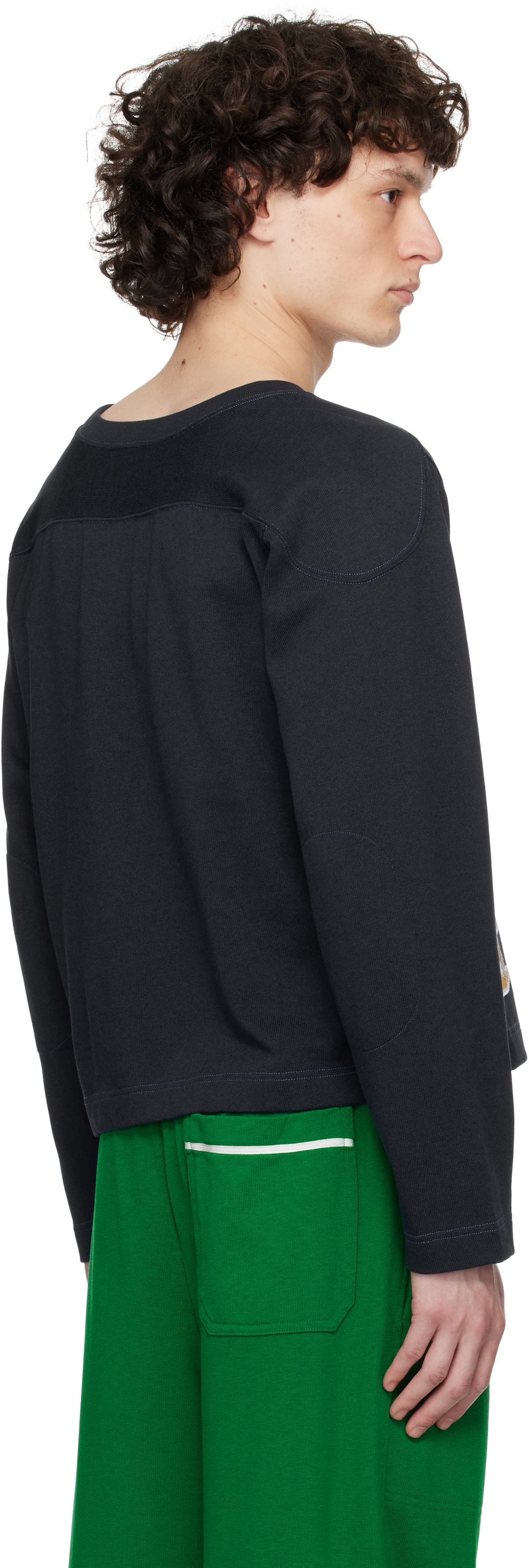 Bode Navy Rec Pullover Sweatshirt