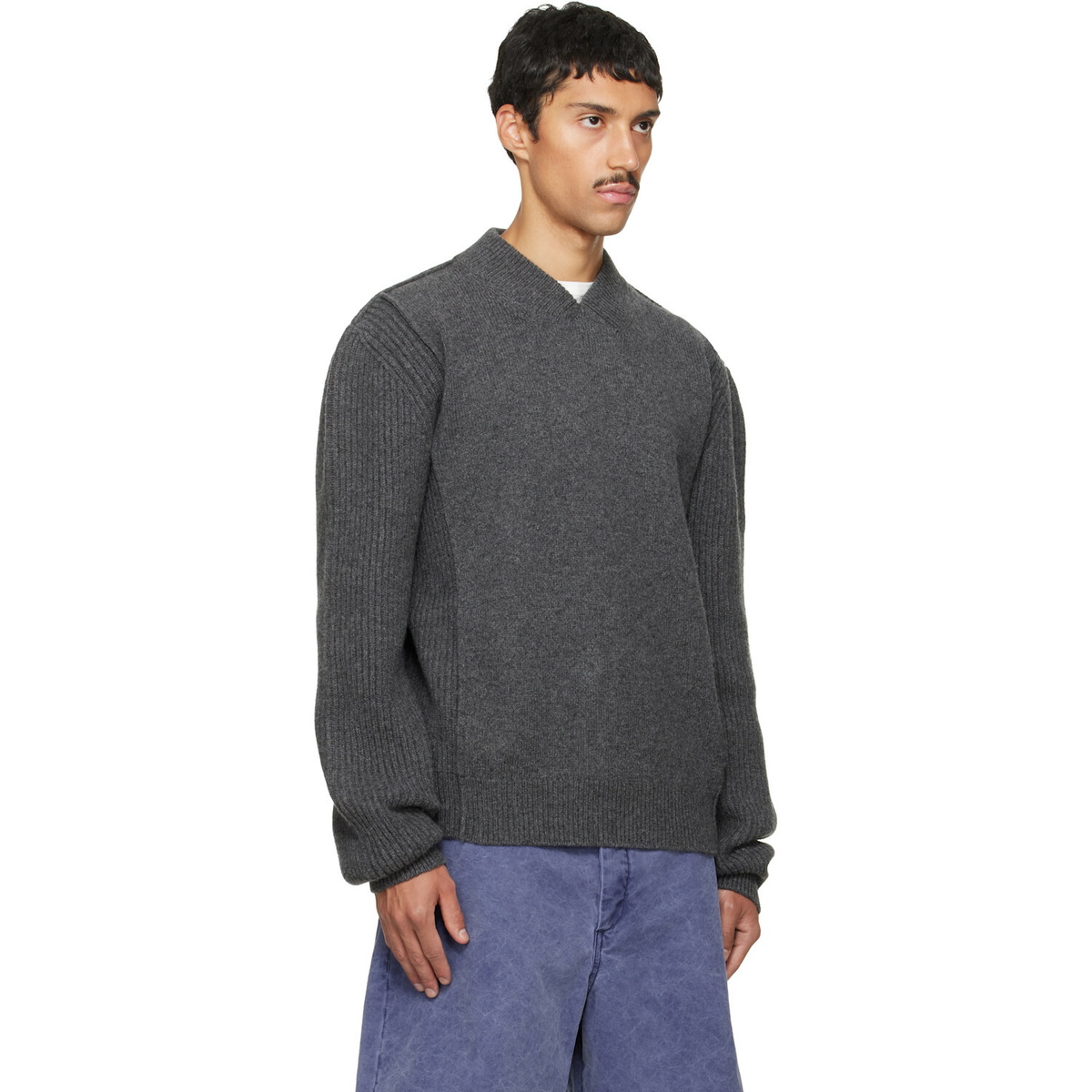 Marni Gray V Neck Sweater