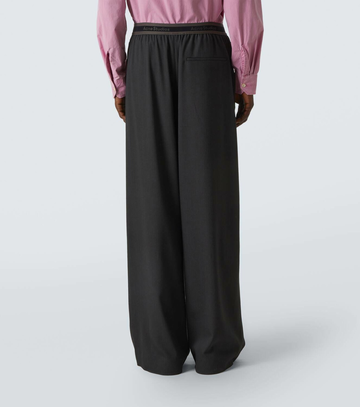 Acne Studios Logo embroidered wide-leg pants