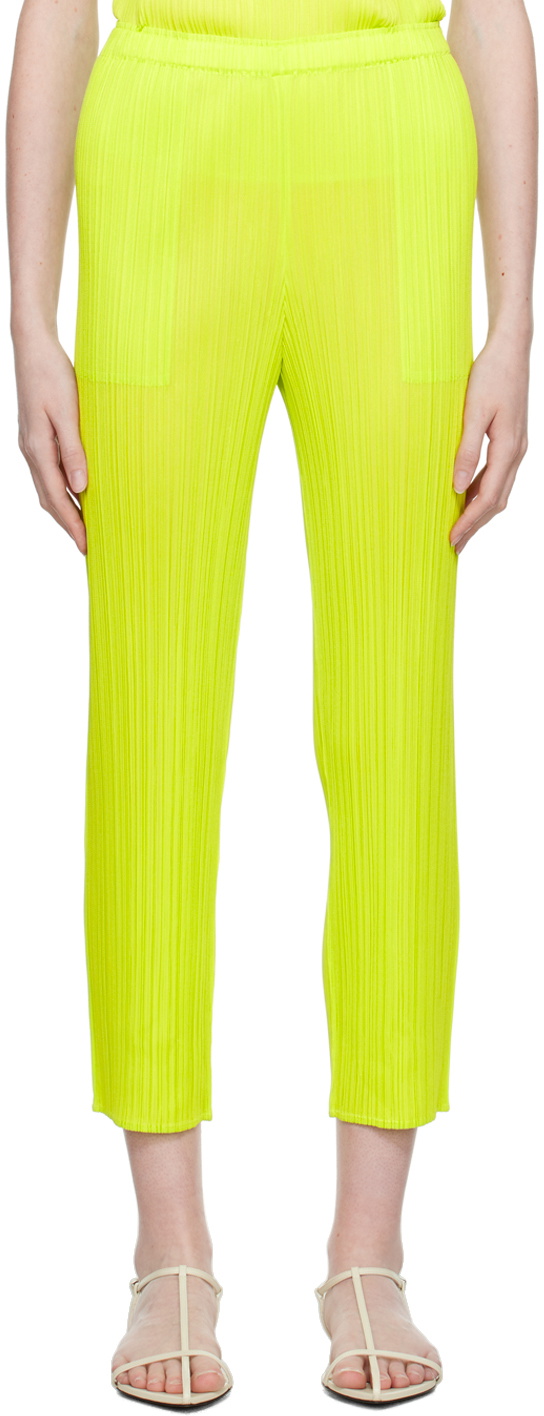 Pleats Please Issey Miyake Green New Colorful Basics 3 Trousers