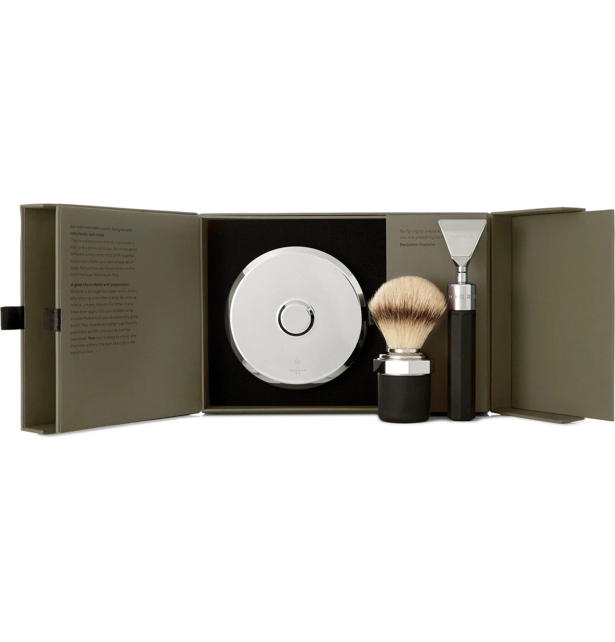 Marram Co - Chrome-Plated Modern Razor Shaving Set - Colorless
