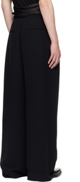 AARON ESH Black Waistbandless Wide Crêpe Trousers