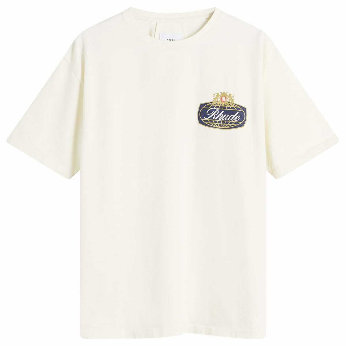 Rhude Men's Safari Crest T-Shirt in Vintage White/Blue/Red