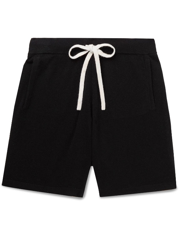 Photo: Allude - Straight-Leg Virgin Wool and Cashmere-Blend Drawstring Shorts - Black