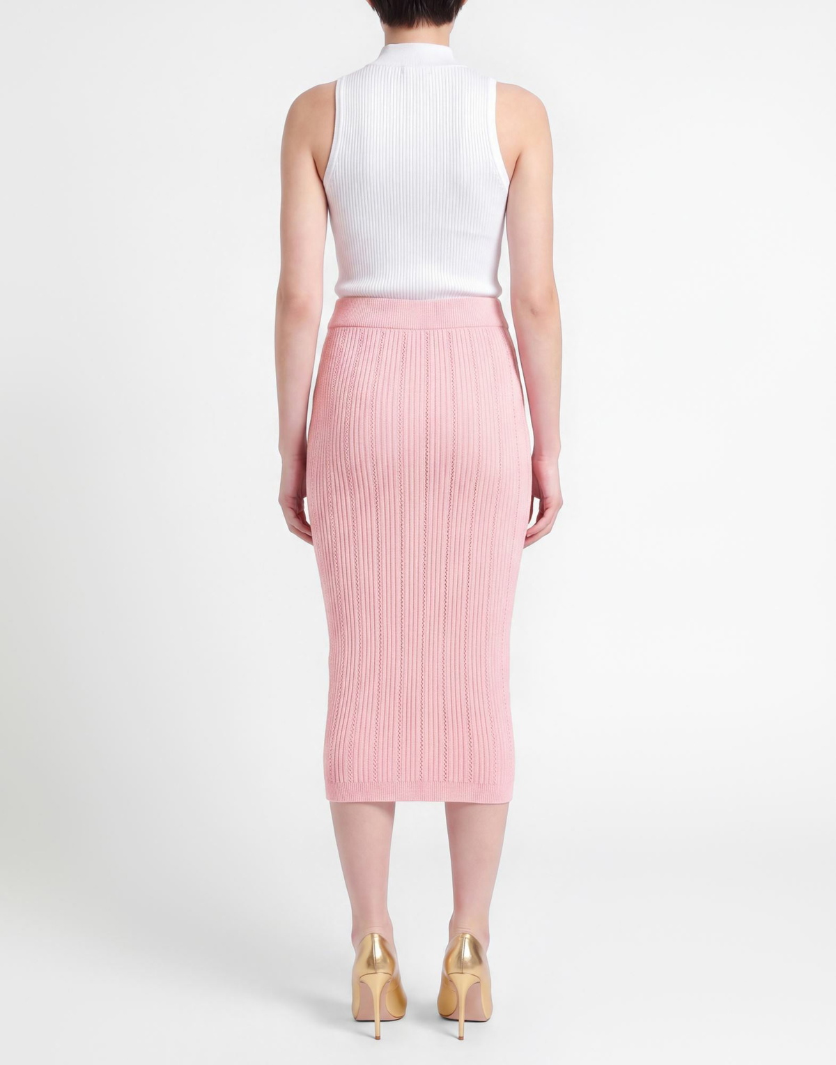 Balmain Womens Midi skirt in Pink