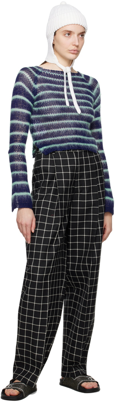Marni Women's Asymmetrical Striped Shirt Blue