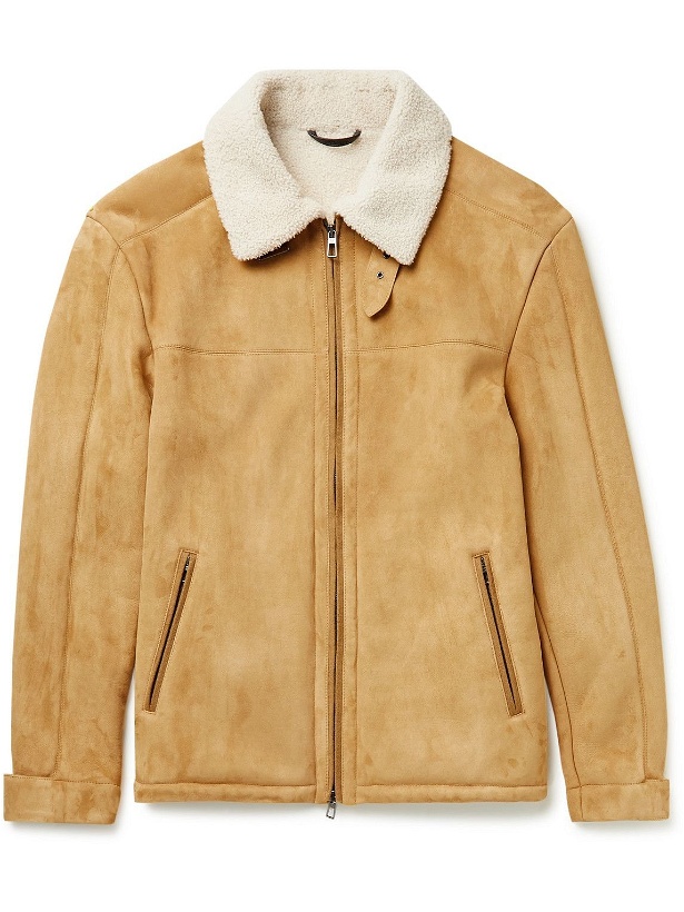 Photo: Loro Piana - Ravelstone Shearling-Lined Suede Jacket - Brown