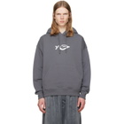 Y-3 Gray French Terry Liquid Logo Hoodie
