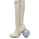 YUME YUME Off-White Ball Tall Boots
