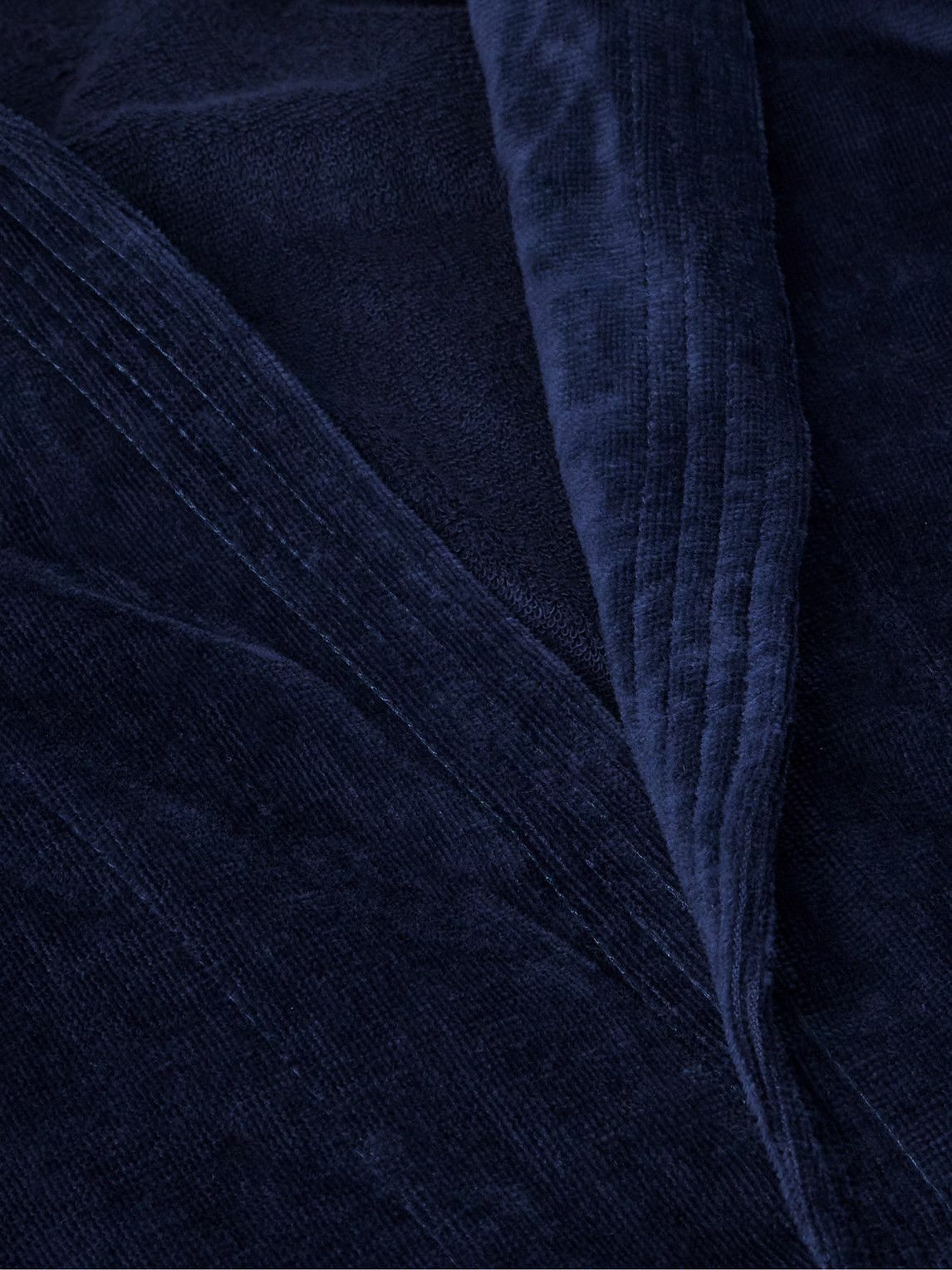 Derek Rose - Belted Cotton-Terry Robe - Blue