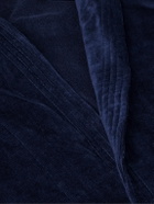 Derek Rose - Belted Cotton-Terry Robe - Blue