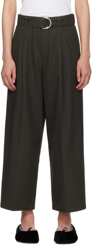 Photo: Maria McManus Gray Belted Wide Leg Crop Trousers