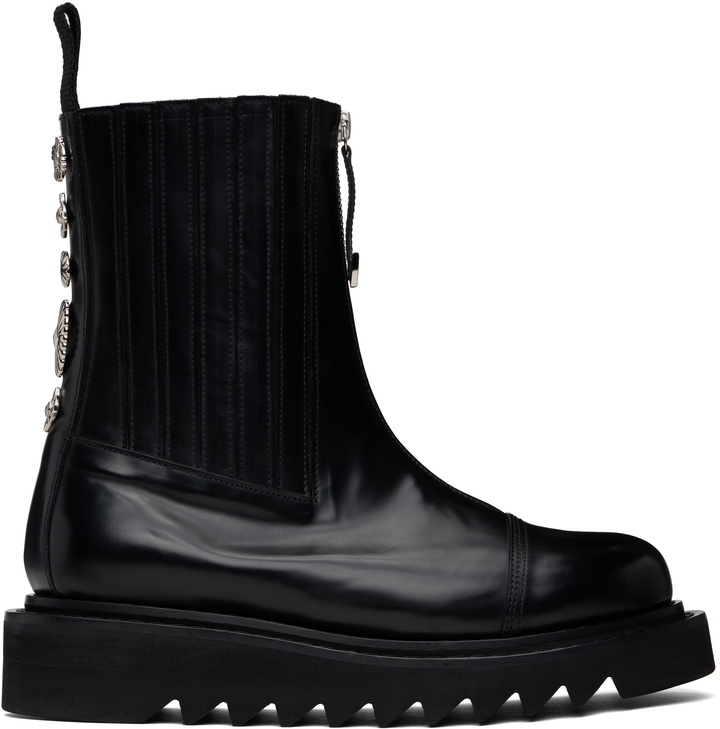 Photo: Toga Virilis SSENSE Exclusive Black Leather Chelsea Boots