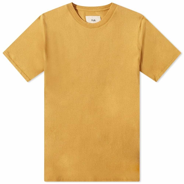 Photo: Folk Men's Contrast Sleeve T-Shirt in Yellow