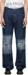 MM6 Maison Margiela Blue Straight-Leg Jeans