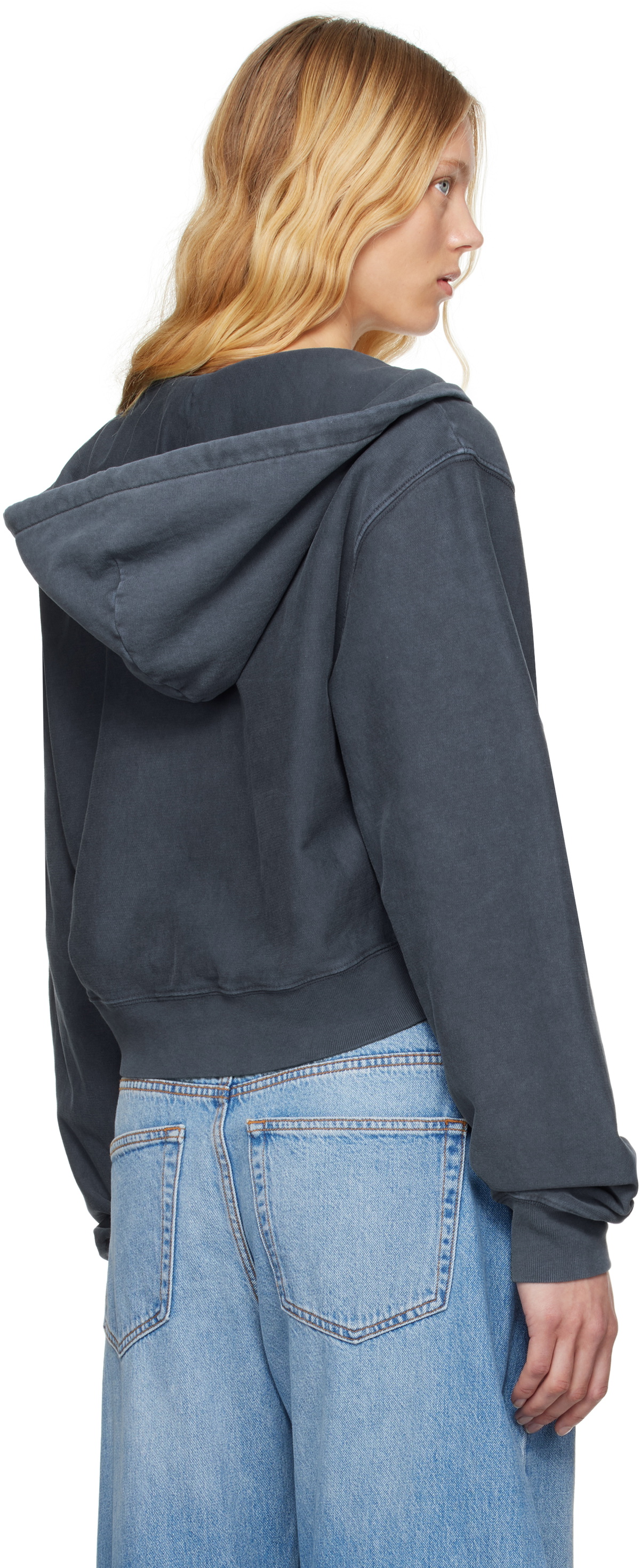 alexanderwang.t Navy Distressed Cotton Hoodie