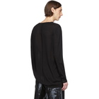 Rick Owens Black Wool V-Neck Sweater