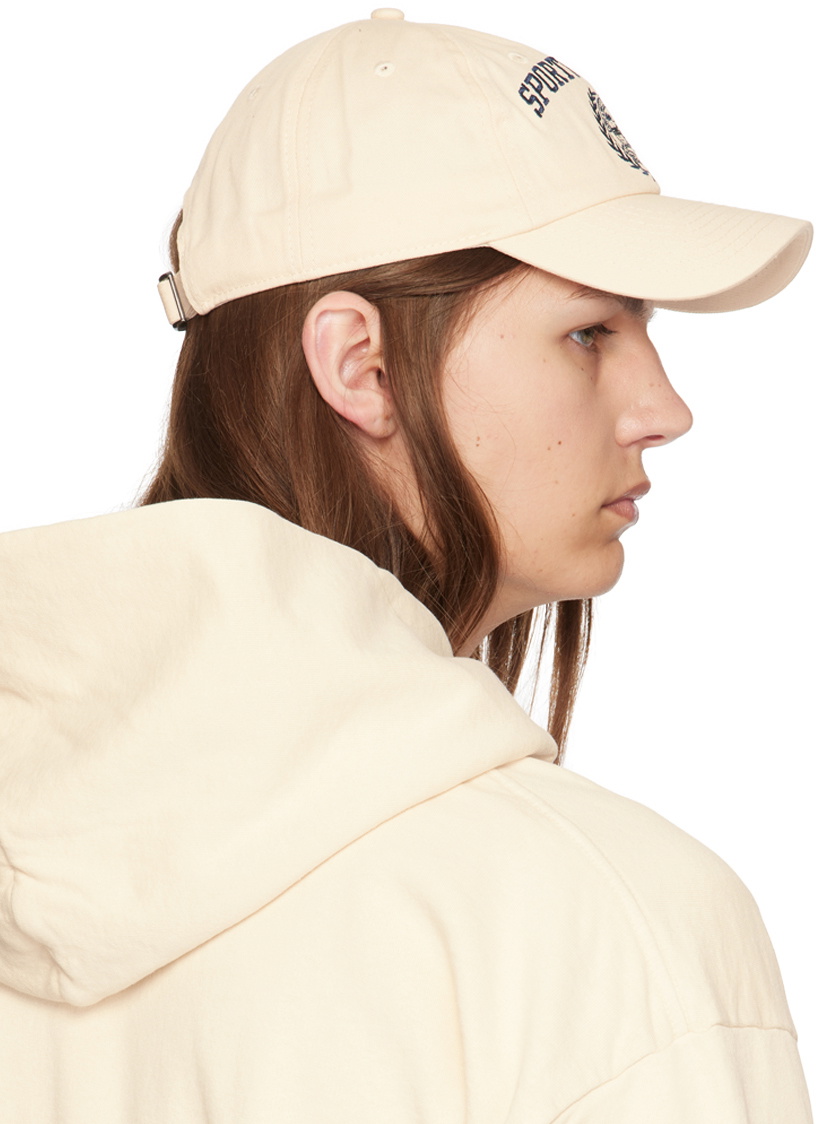 Sporty & Rich Off-White Varsity Crest Cap