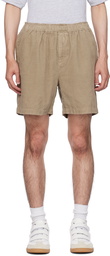 John Elliott Taupe Frayed Shorts