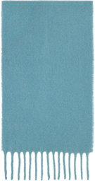 Marni Blue Brushed Alpaca Fringes Scarf