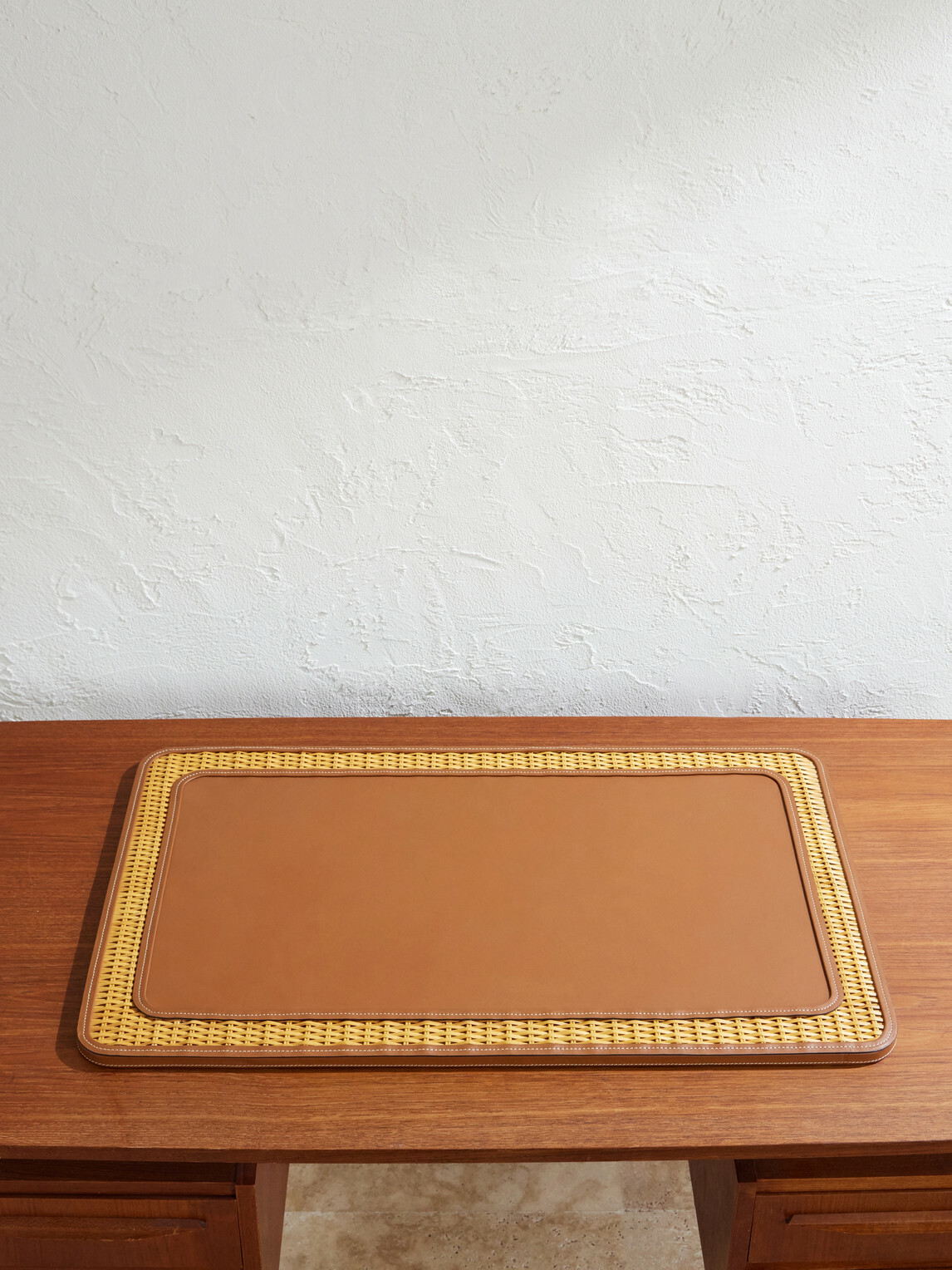Ralph Lauren Home - Bailey Rattan-Trimmed Leather Desk Blotter
