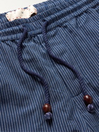 SMR Days - Malibu Pinstriped Cotton-Voile Drawstring Trousers - Blue