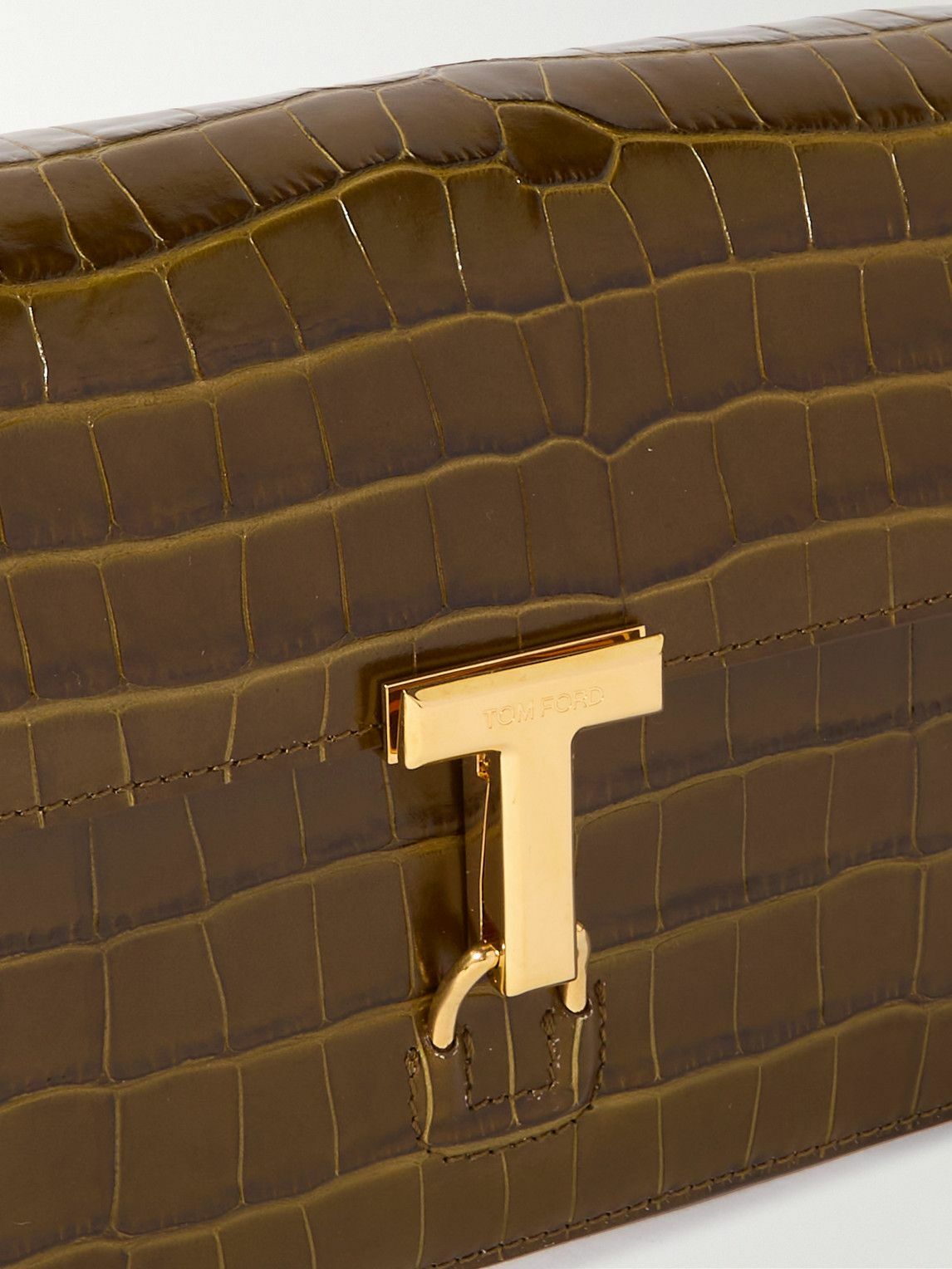 TOM FORD - Monarch Croc-Effect Leather Messenger Bag TOM FORD