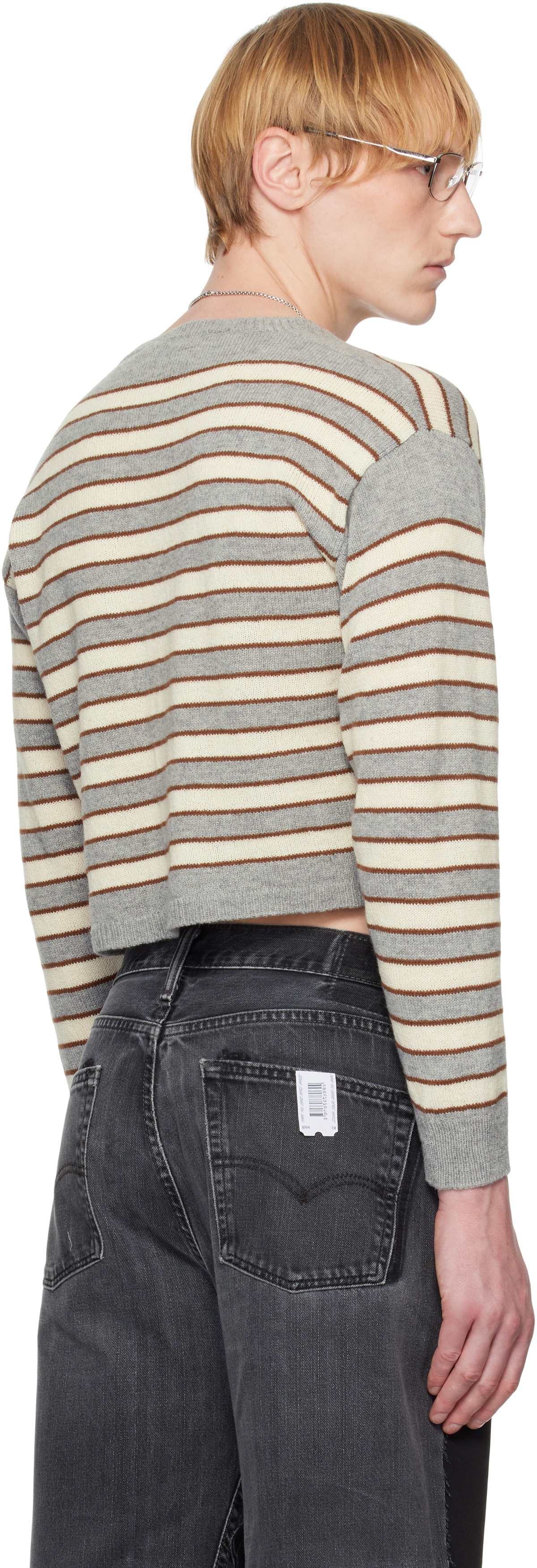 Ashley Williams Gray & Beige Molly Knit Sweater