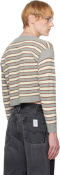 Ashley Williams Gray & Beige Molly Knit Sweater