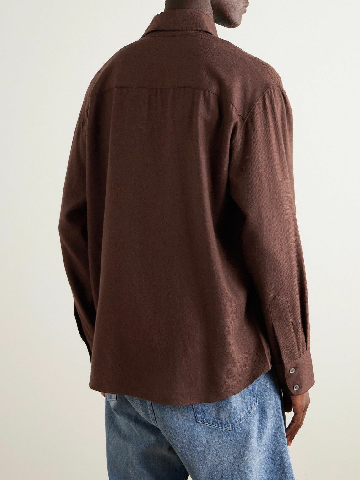 The Elder Statesman - Wool and Cashmere-Blend Shirt - Brown