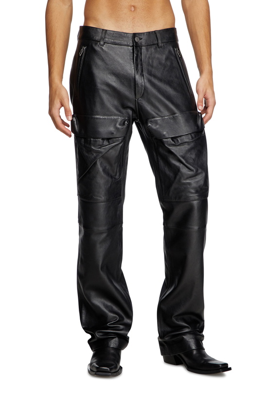 Photo: Diesel Leather pants with utility pockets - Pants Mens in Black