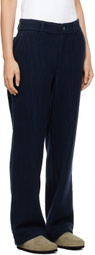 The Elder Statesman Navy Cuddle Trousers