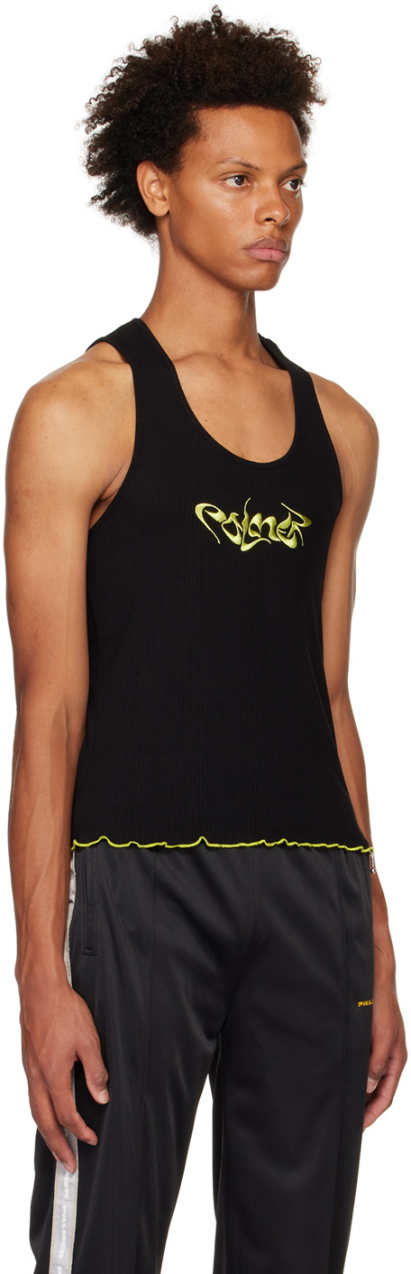 PALMER Black Embroidered Tank Top