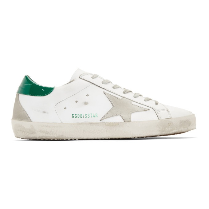 Photo: Golden Goose White and Green Superstar Sneakers