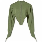 Sami Miro Vintage Women's V Cut Zip Hoodie in Army Green
