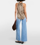 Veronica Beard Tanisha leopard-print silk-blend top