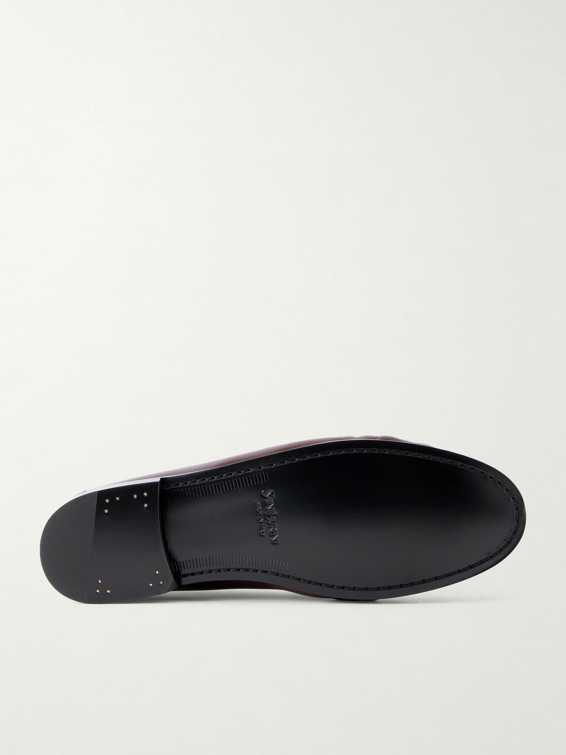 SAINT LAURENT - Logo-Embellished Leather Penny Loafers - Red