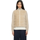 Moncler Beige Padded Teddy & Wool Zip-Up Down Jacket