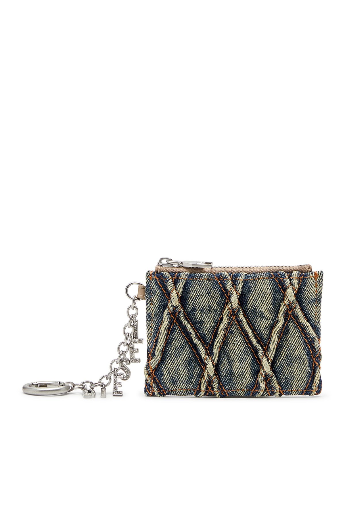 Diesel Card holder in argyle quilted denim - Card cases Womens in Blue