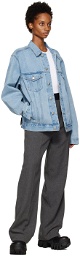 We11done Blue Oversized Denim Jacket