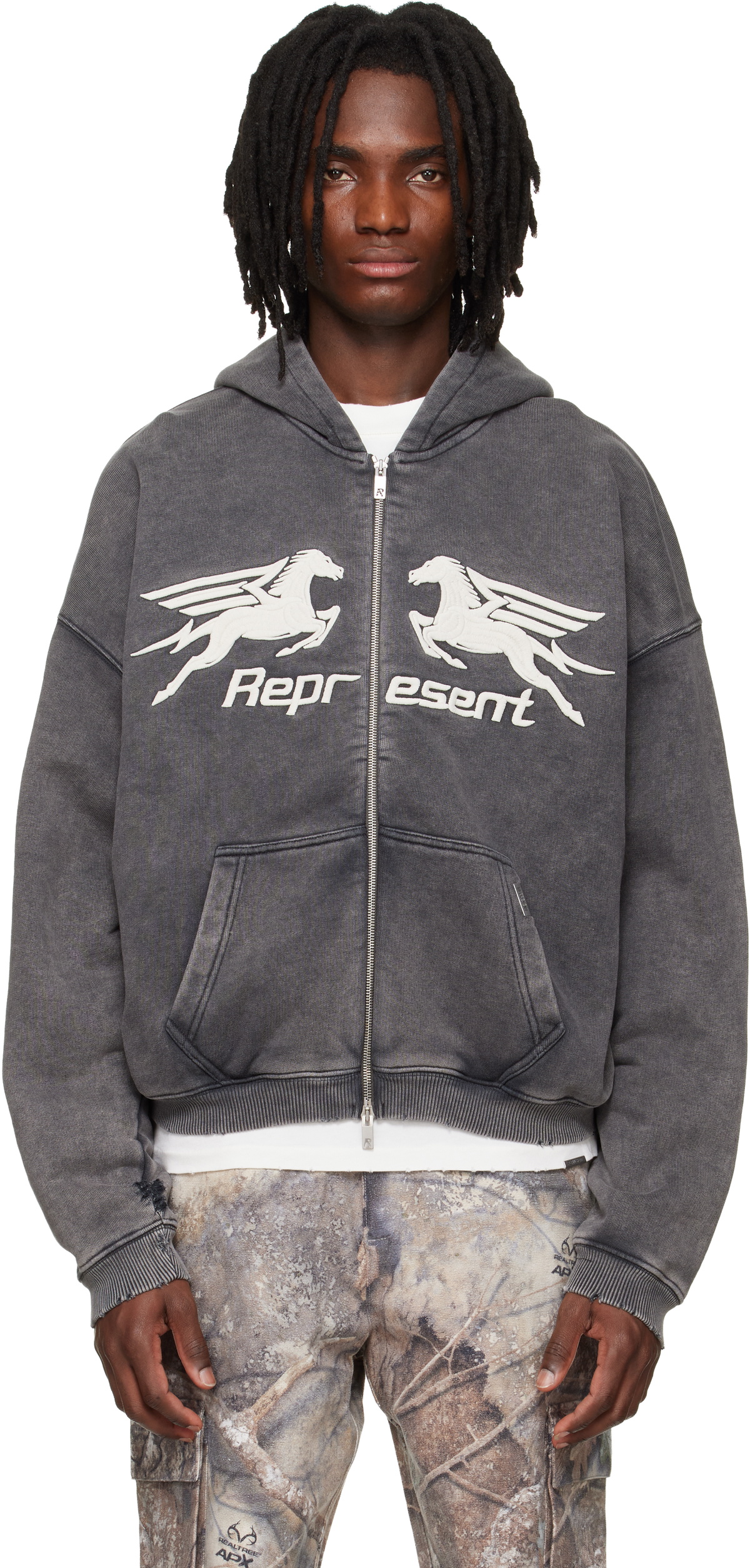 Represent Men's Masking Tape Initial Hoodie in Cedar Represent