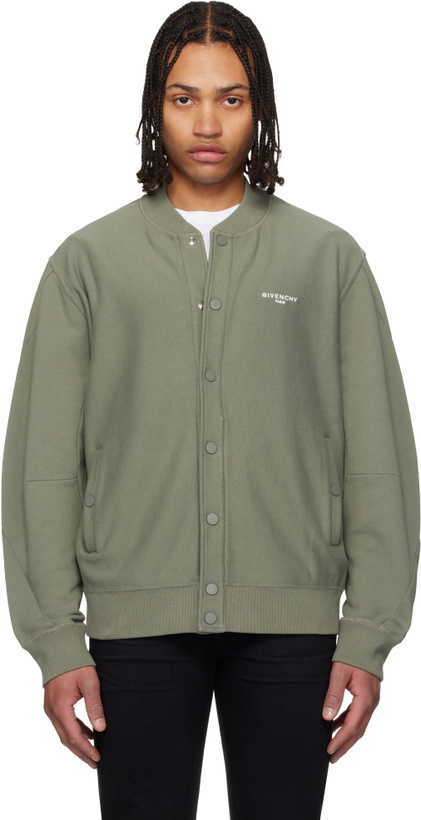 Photo: Givenchy Khaki 'GIVENCHY Paris' Couture Seam Cardigan Jacket