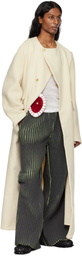Stanley Raffington Off-White Collarless Coat