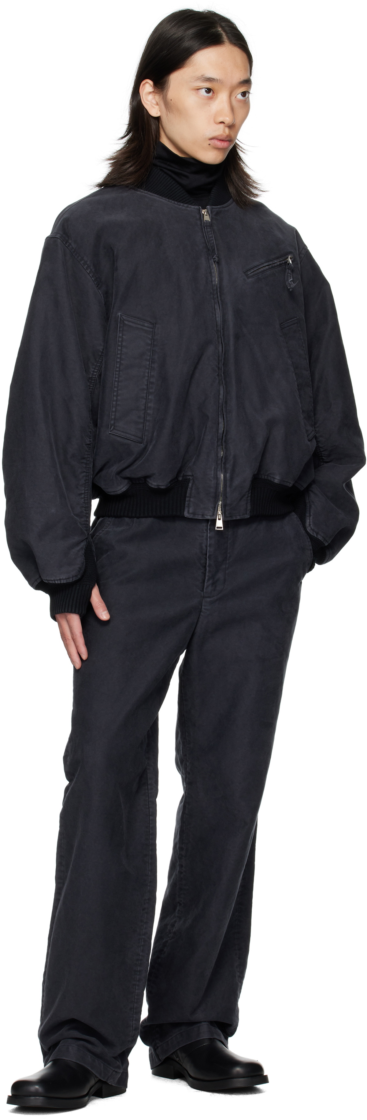 OUAT Black Faded Bomber Jacket