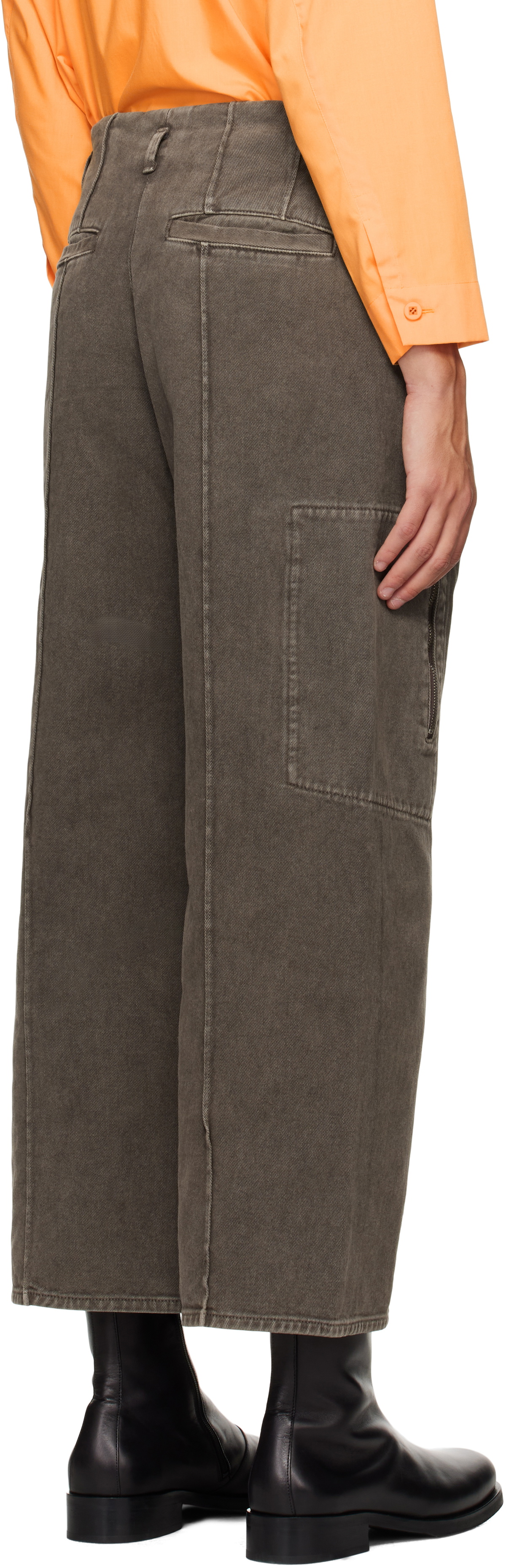 【新品】Omar Afridi Octet 2D Cargo Trousers Brown Octet 2D Denim Cargo Pants by Omar Afridi on Sale
