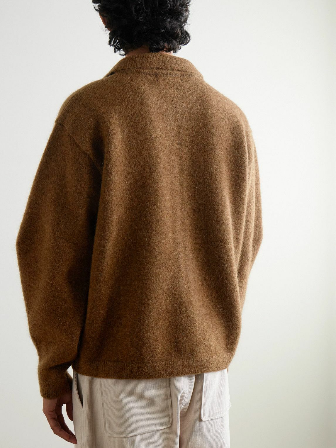 LE 17 SEPTEMBRE - Knitted Zip-Up Cardigan - Brown